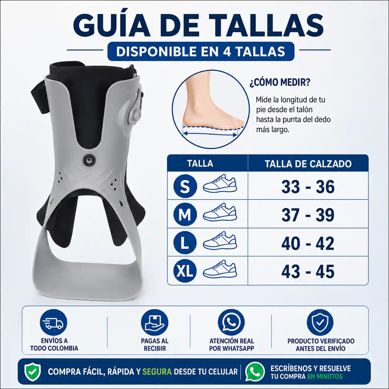Tobrix® Férula ortopédica de soporte para tobillo y pie