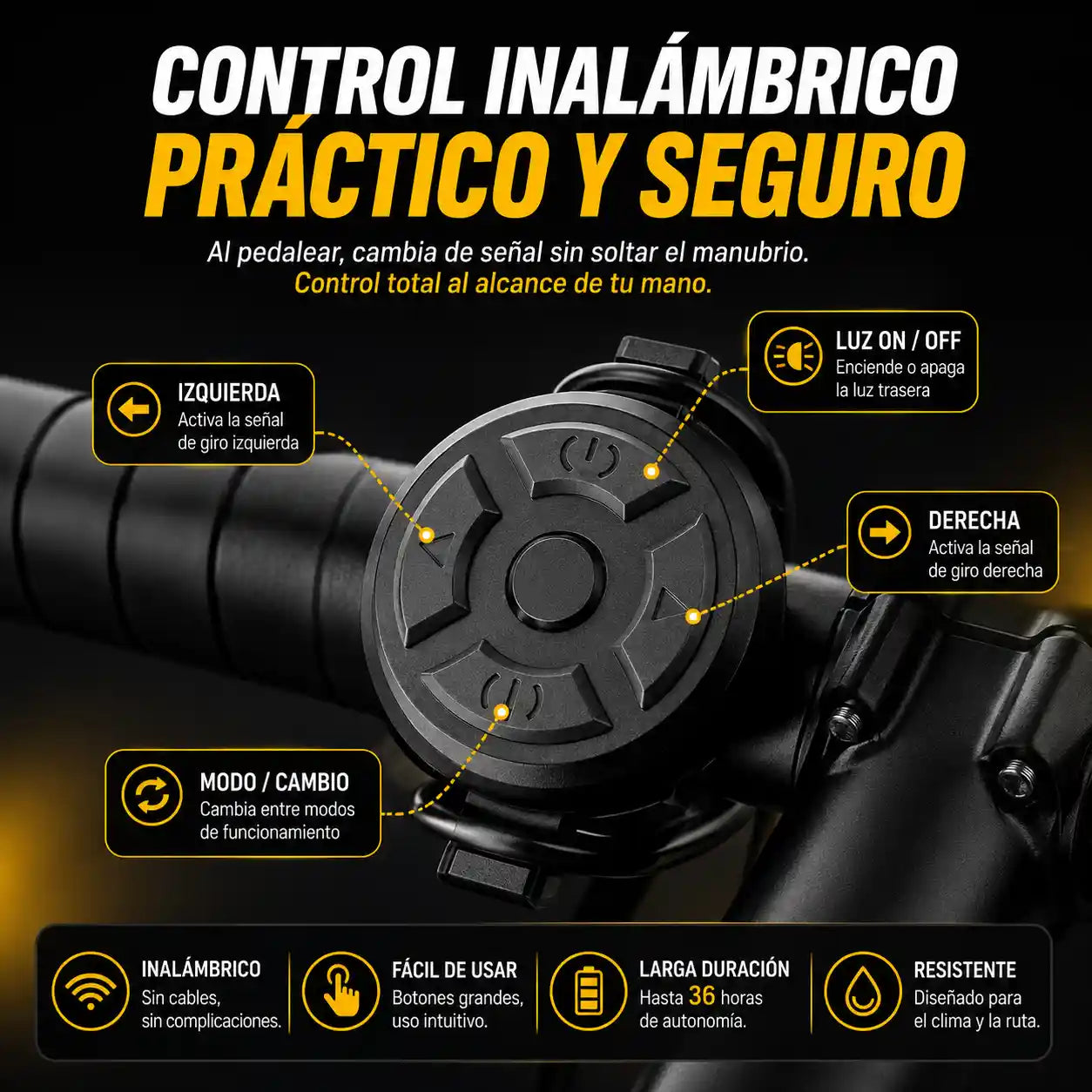 LUMIXER® Luces Direccionales Bicicleta Led Intermitentes 6 modos