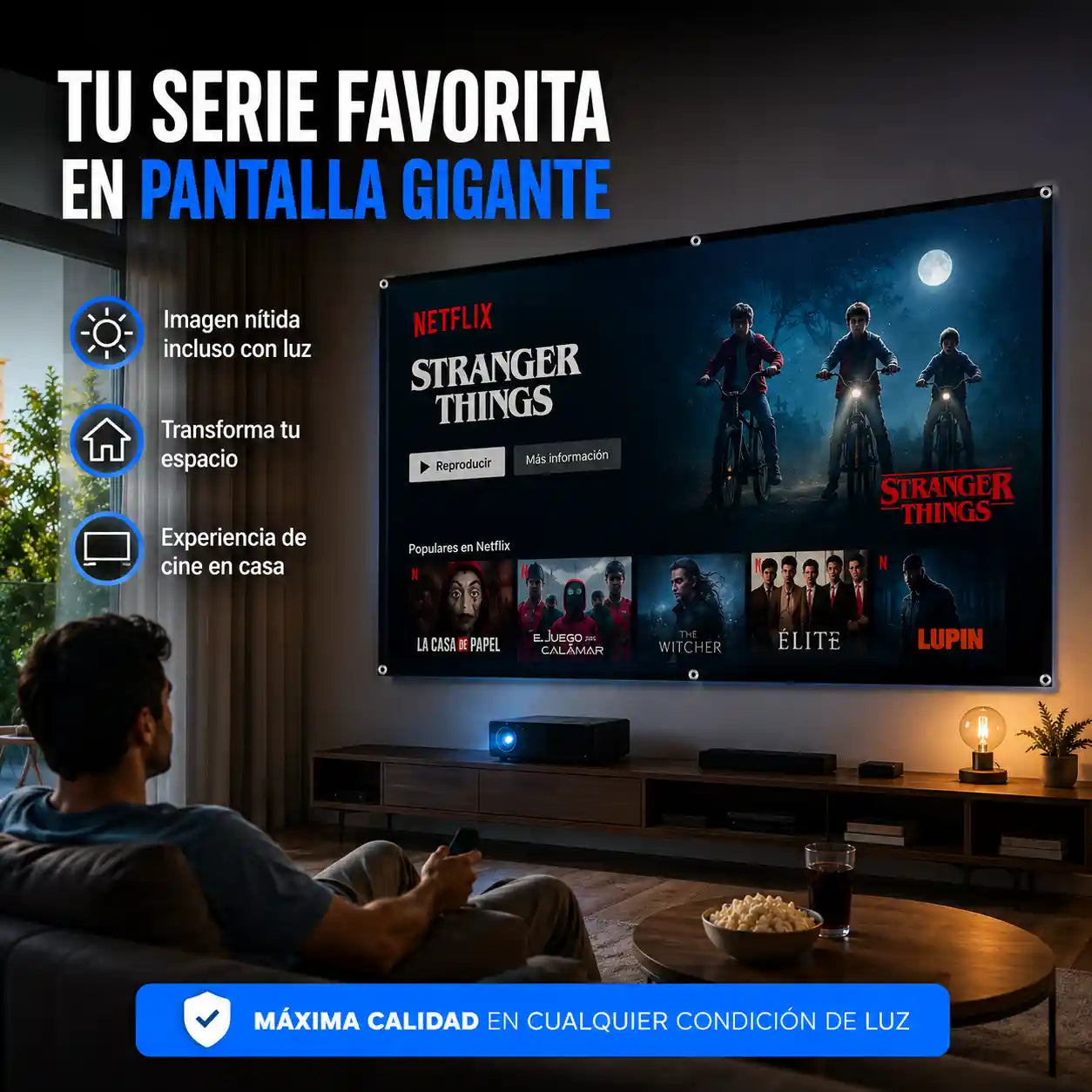 CineWall® Pantalla para Proyector contra luz ambiental Tela ALR