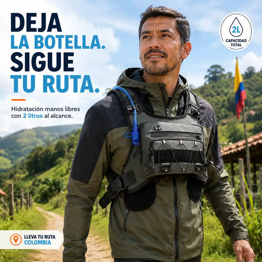 HydraRun® Chaleco de hidratación de 2 litros para correr, pedalear y explorar.