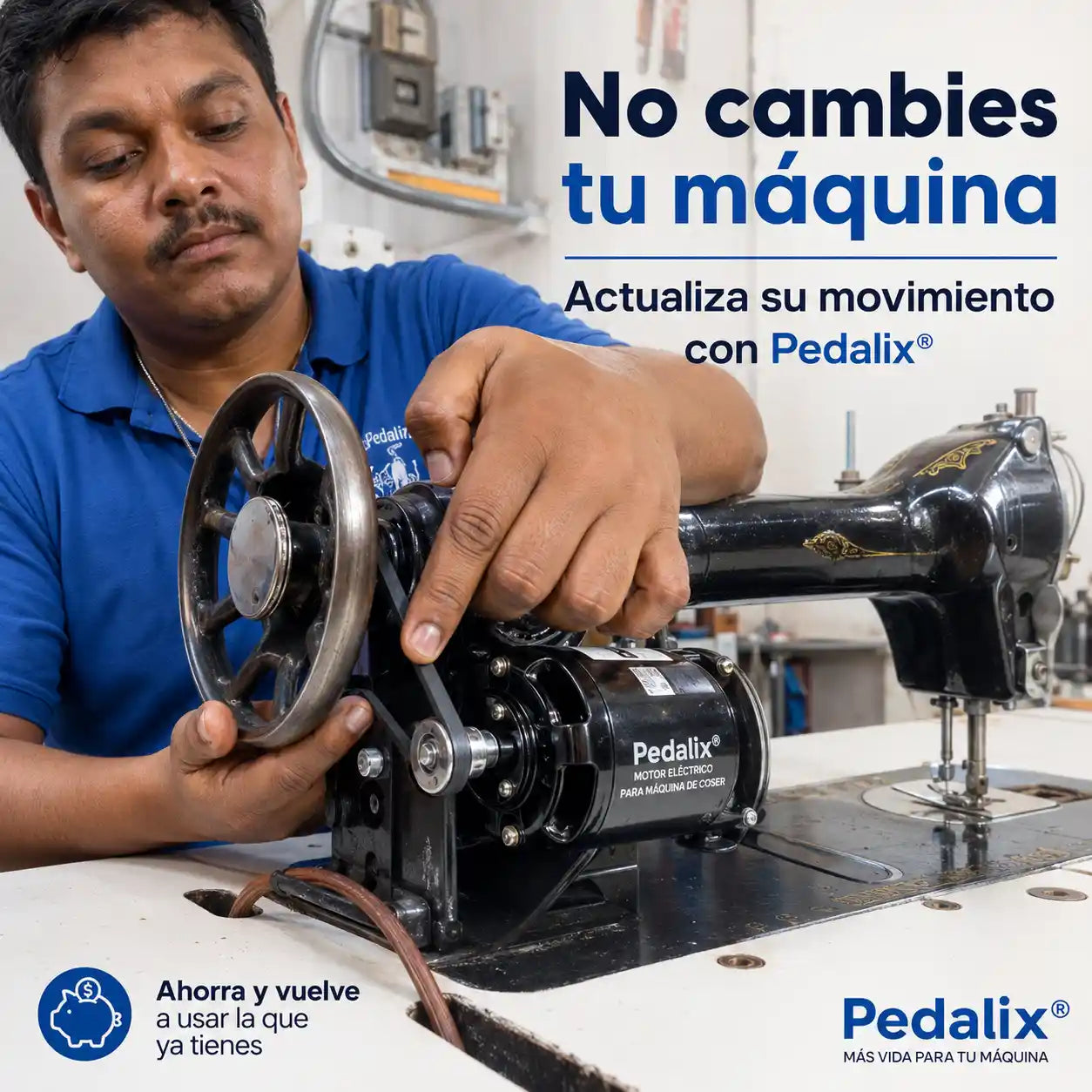 PEDALIX® kit de conversión de máquina de coser a motor eléctrico, reemplaza el accionamiento manual por un sistema eléctrico