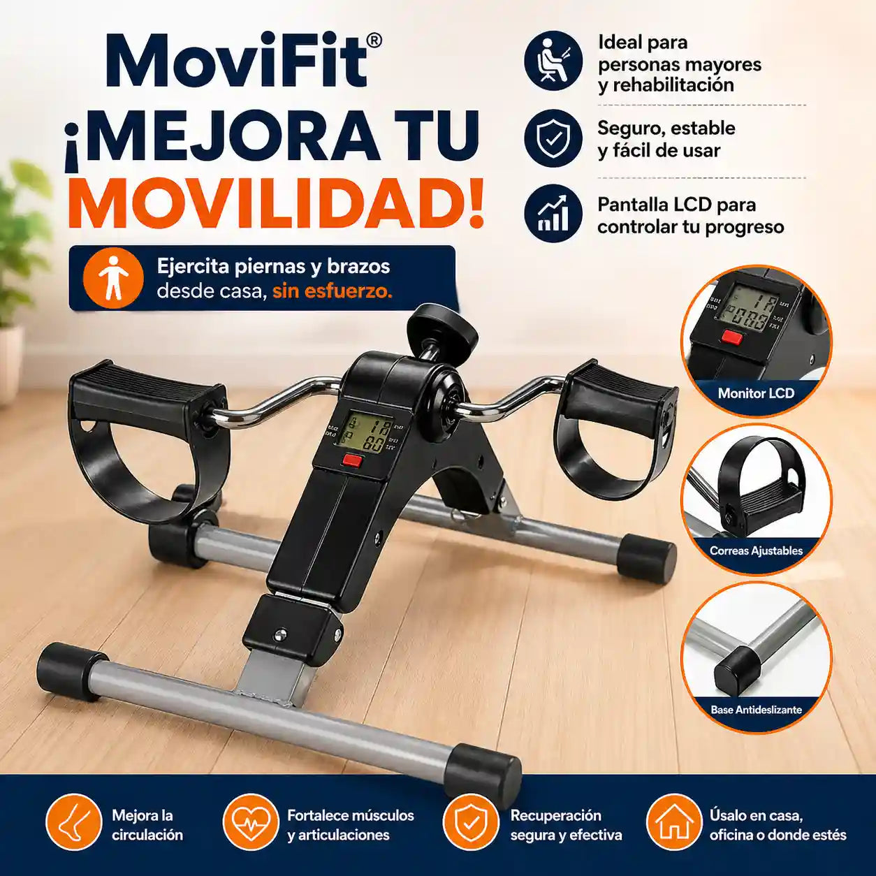 MoviFit®  Pedalera Mini Bici Estatica Mejora la Movilidad Reducida