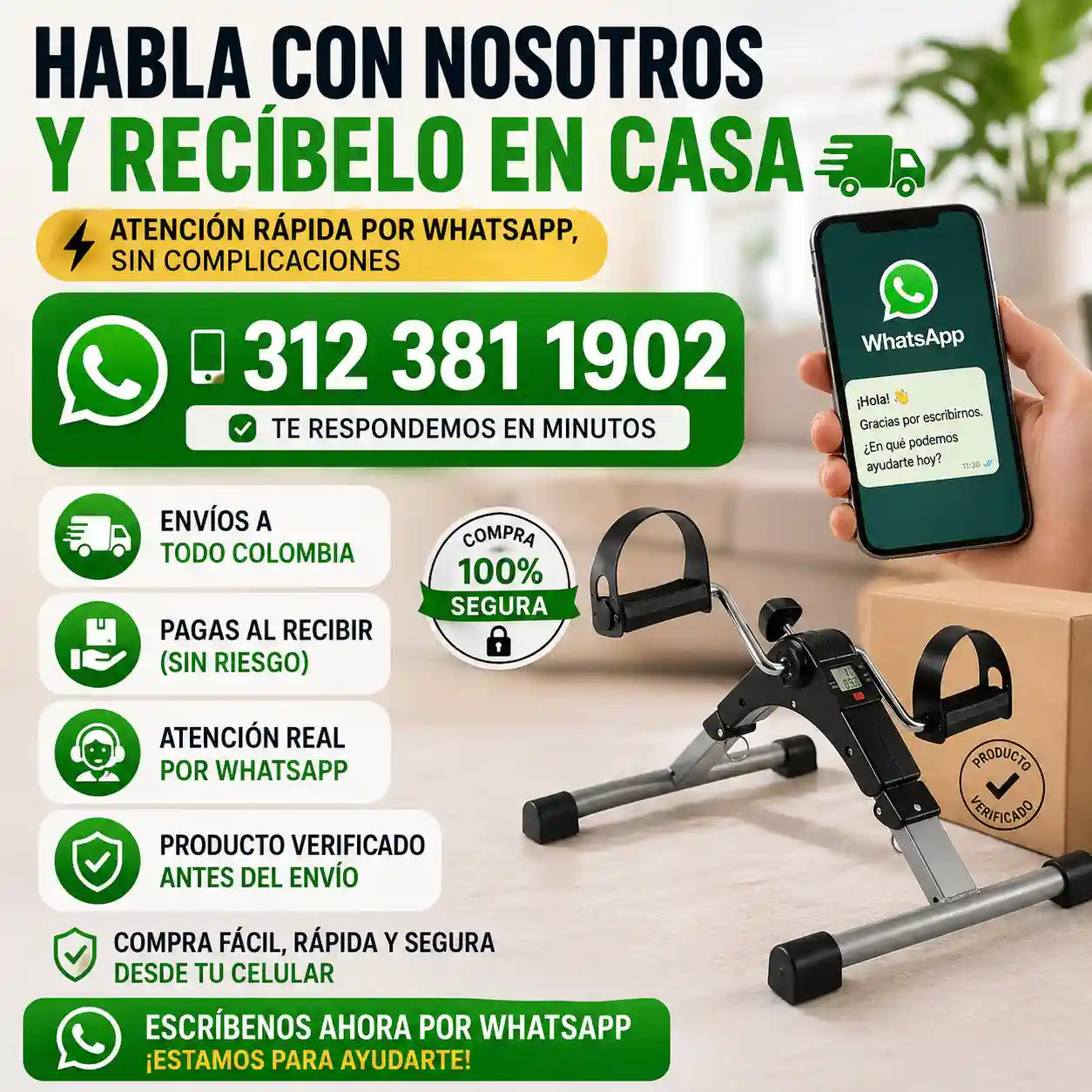 MoviFit®  Pedalera Mini Bici Estatica Mejora la Movilidad Reducida