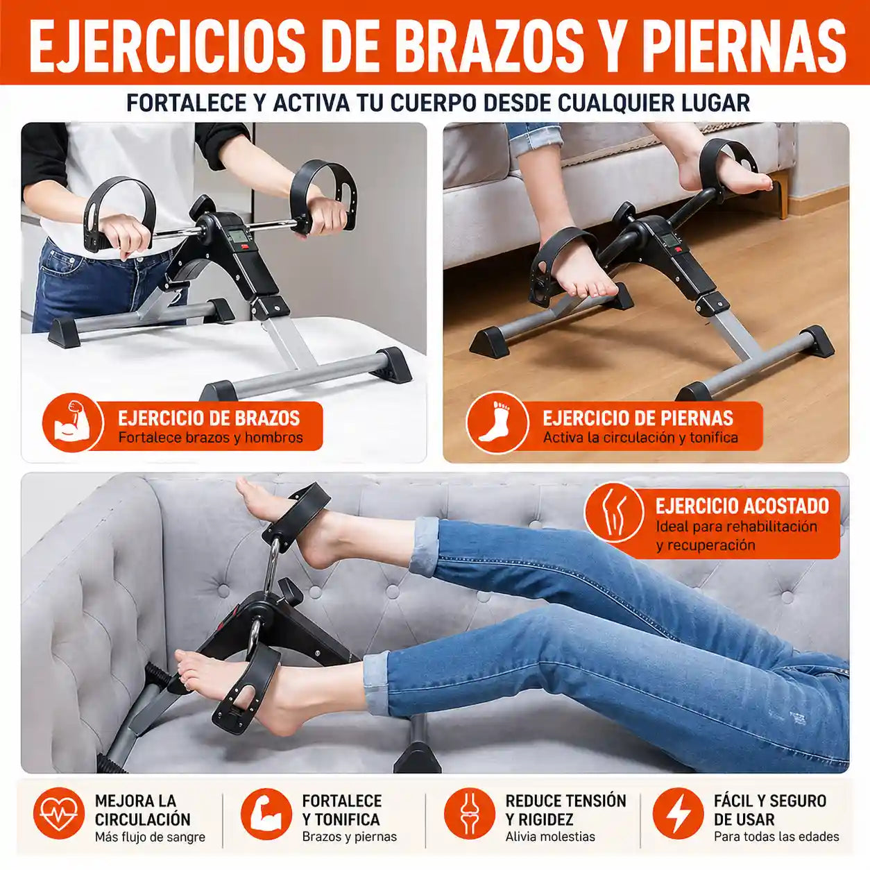 MoviFit®  Pedalera Mini Bici Estatica Mejora la Movilidad Reducida