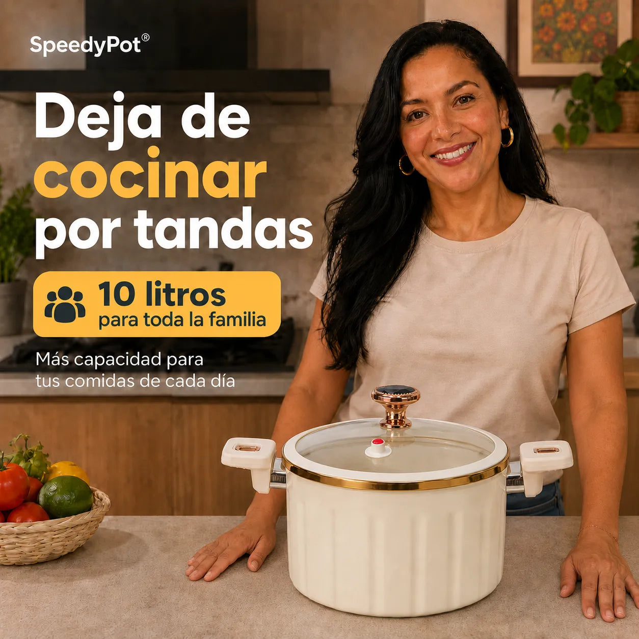 SpeedyPot® – Olla de Micropresión Familiar de 10 Litros