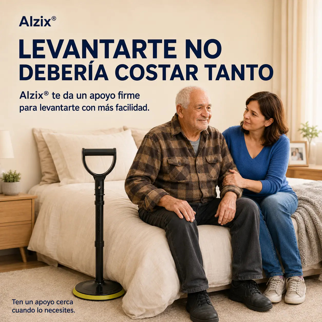 Alzix® – Ayuda para Levantarse con Base Antideslizante y Altura Ajustable 42–52 cm