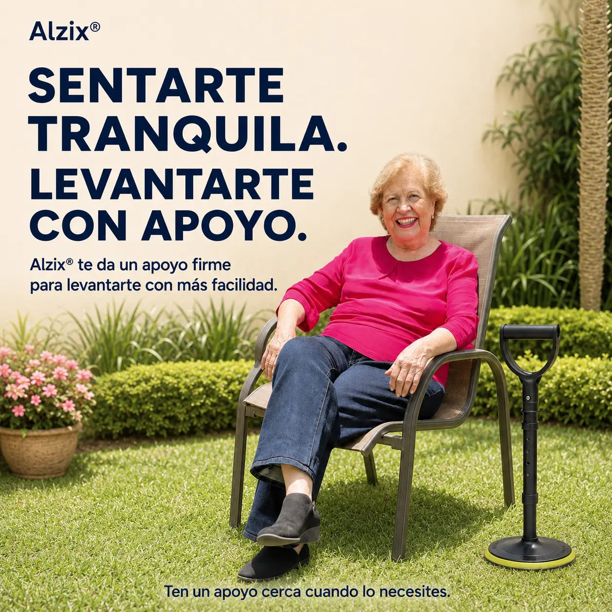 Alzix® – Ayuda para Levantarse con Base Antideslizante y Altura Ajustable 42–52 cm