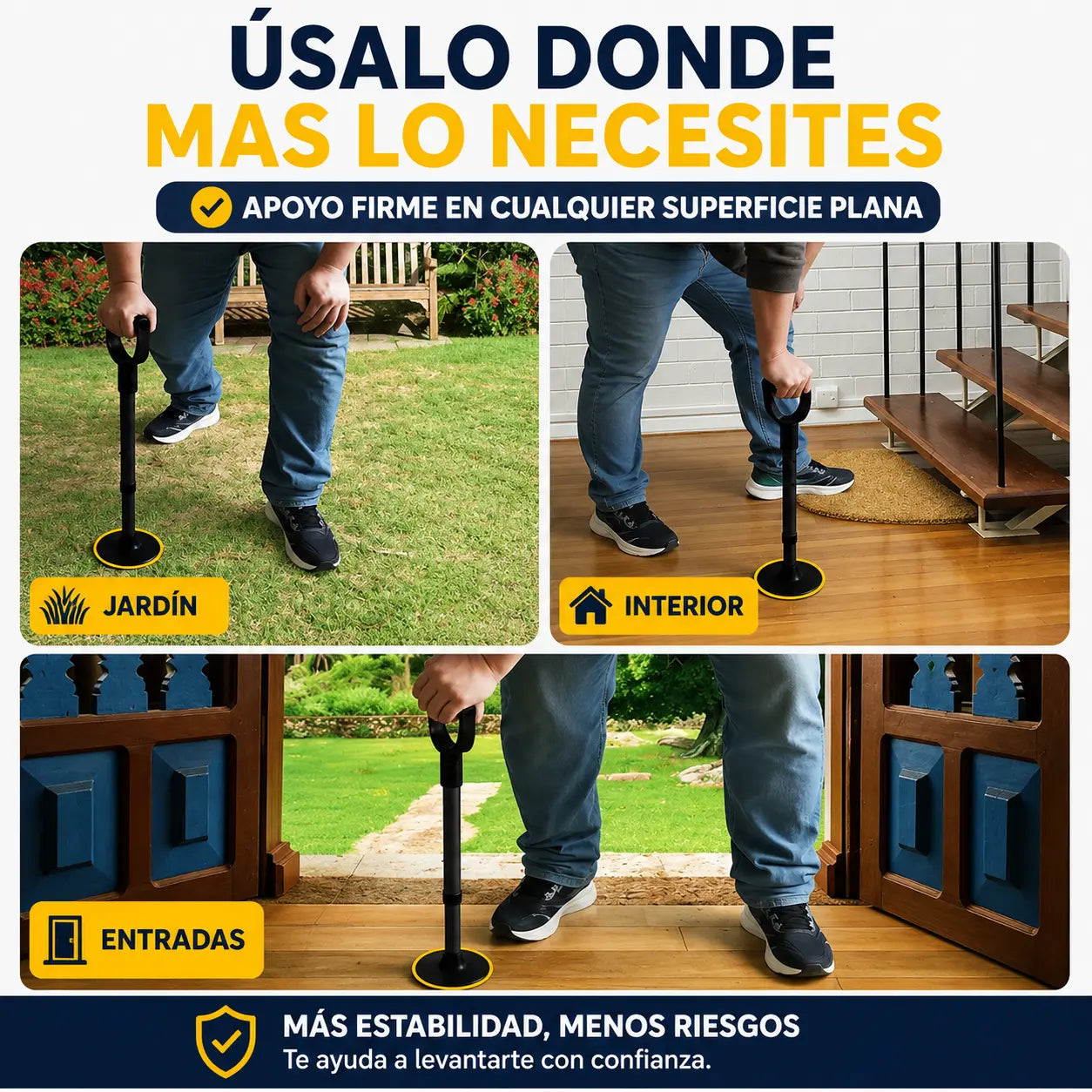 Alzix® – Ayuda para Levantarse con Base Antideslizante y Altura Ajustable 42–52 cm