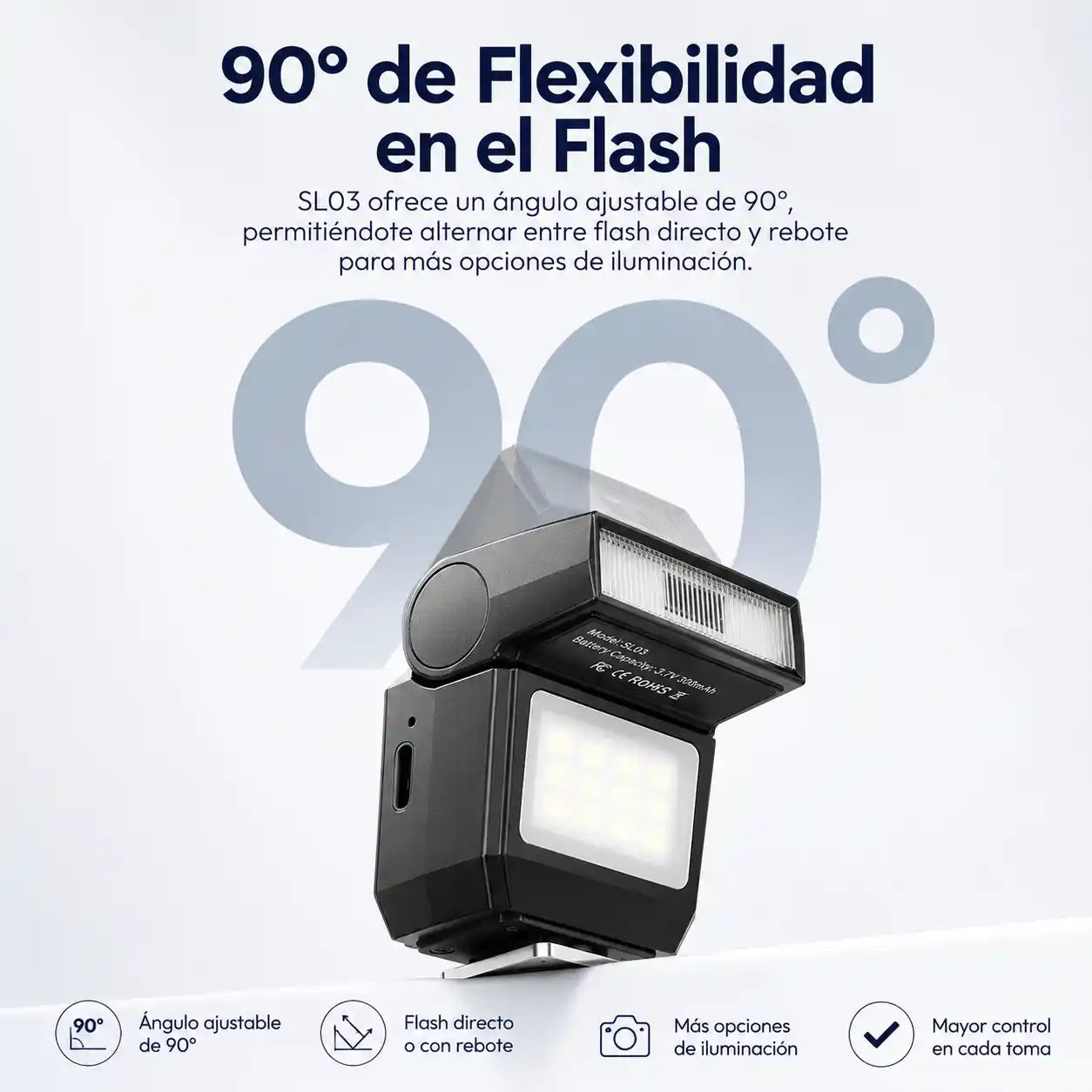 FotoLux® Mini flash para cámara / luz de relleno LED
