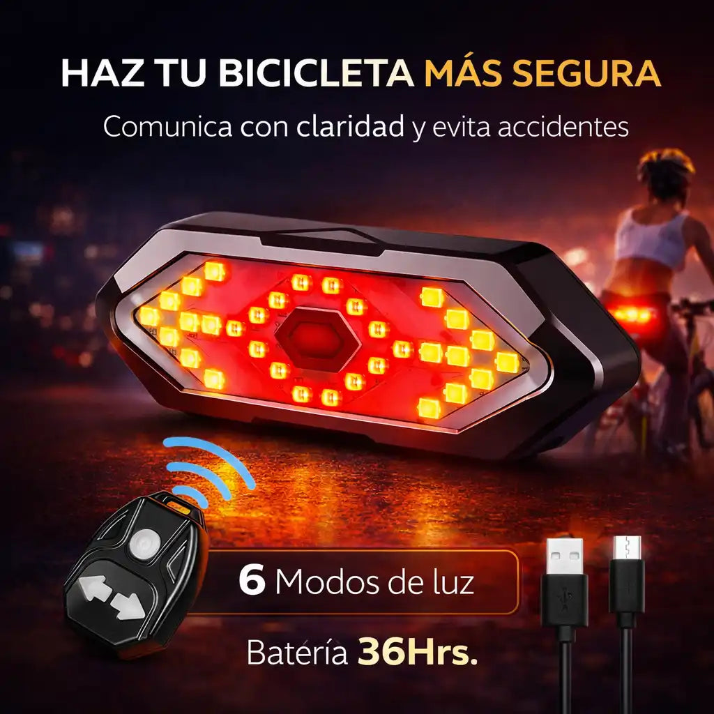Turnix® Aumenta tu seguridad en bici hasta 10X Luces Led Direccionales para Bicicleta
