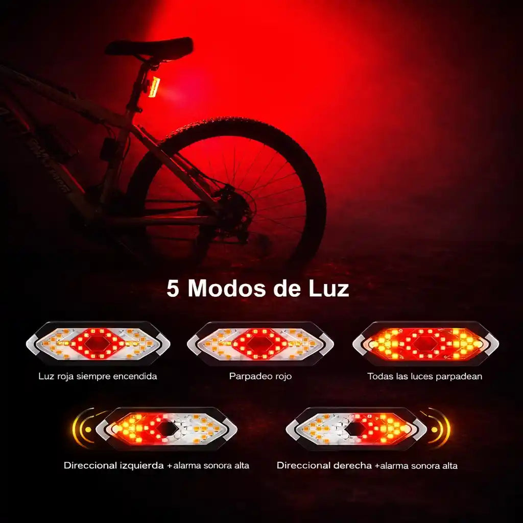 Turnix® Aumenta tu seguridad en bici hasta 10X Luces Led Direccionales para Bicicleta