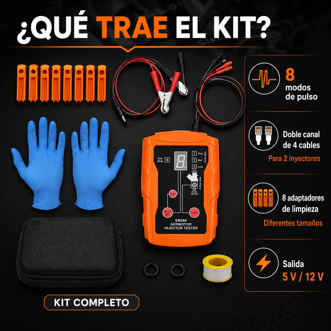 JetCheck® Probador universal de inyectores de combustible, herramienta de diagnóstico automotriz