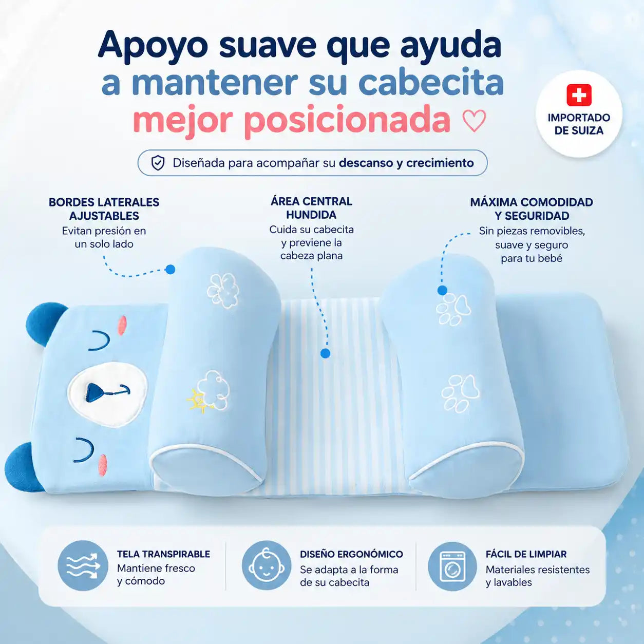 NUBIHEAD® Almohada Posicionadora Ergonomica