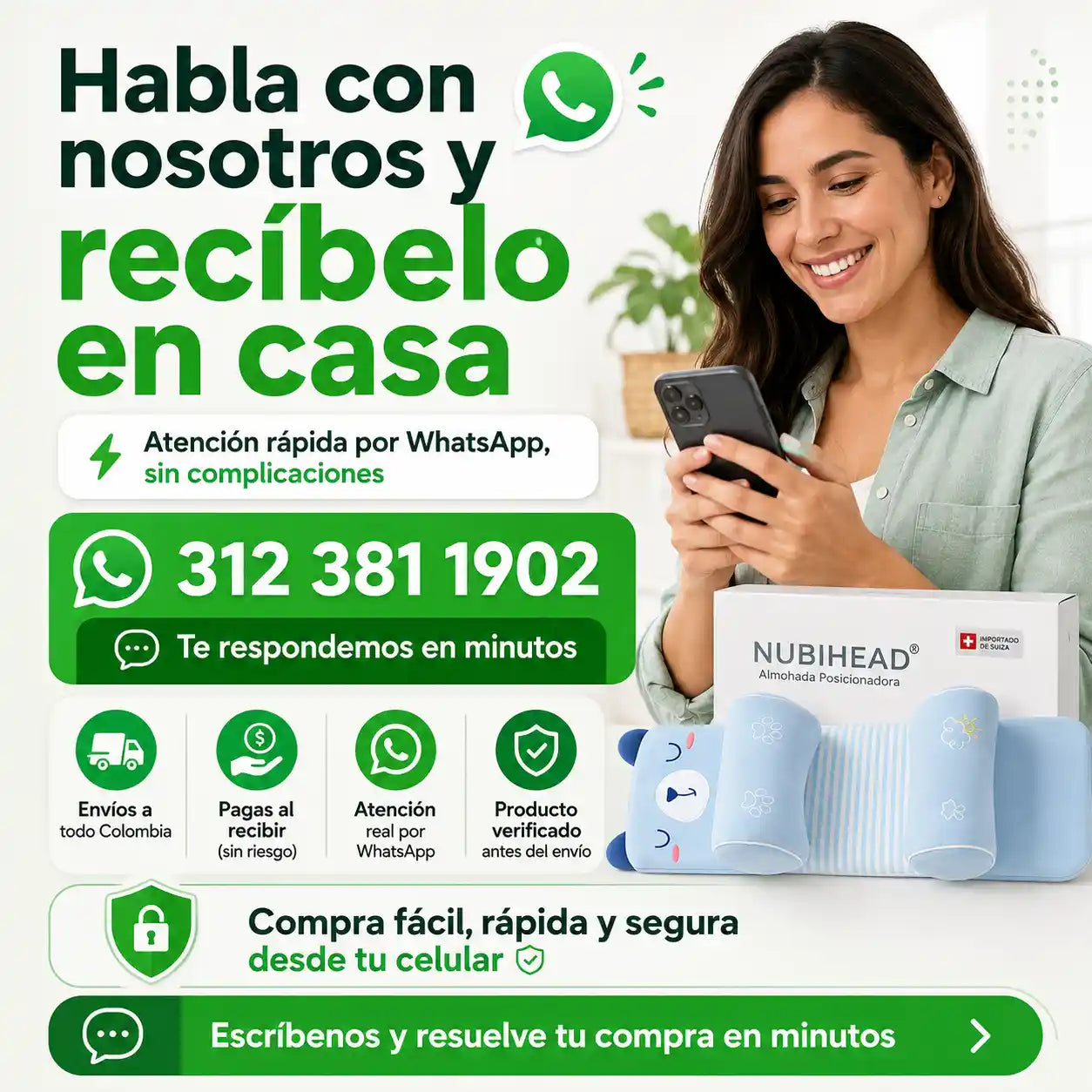 NUBIHEAD® Almohada Posicionadora Ergonomica