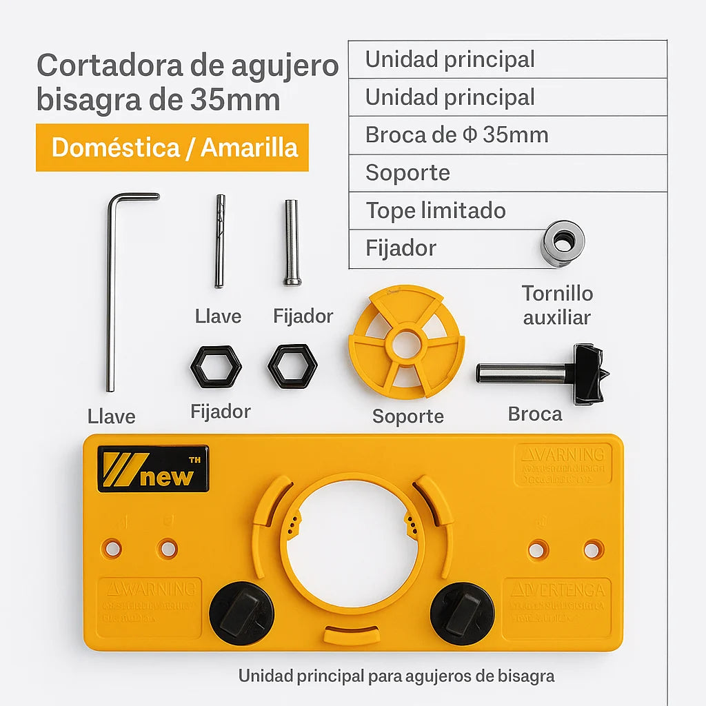 DRILLPRO® Plantilla de bisagra estilo copa oculta de 35MM para localizador de agujeros