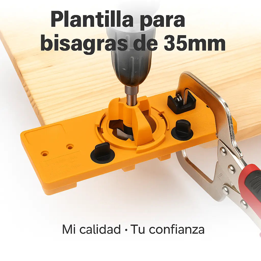 DRILLPRO® Plantilla de bisagra estilo copa oculta de 35MM para localizador de agujeros