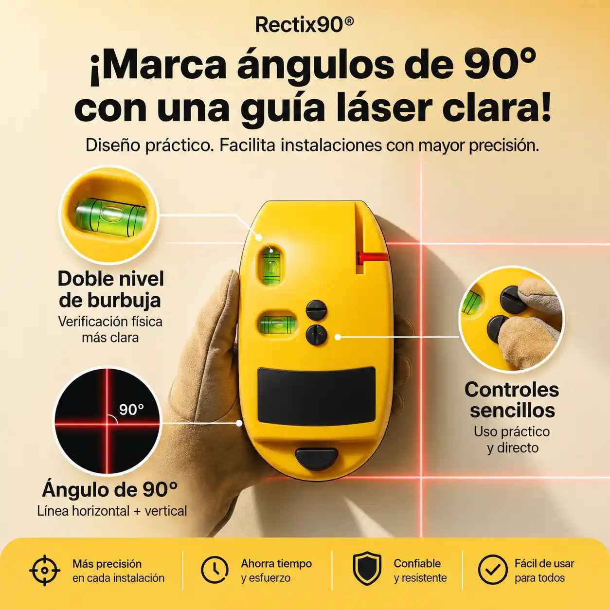Rectix90® Escuadra láser portátil de 90°