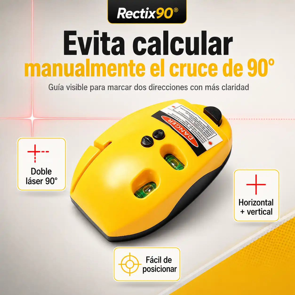 Rectix90® Escuadra láser portátil de 90°
