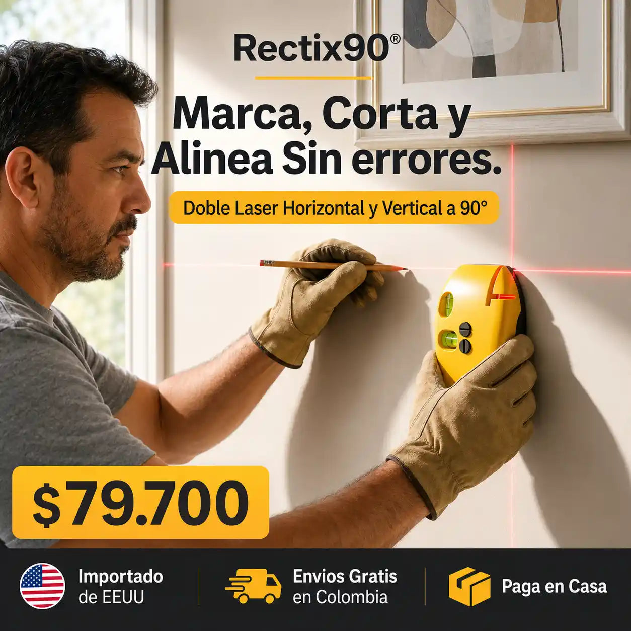 Rectix90® Escuadra láser portátil de 90°