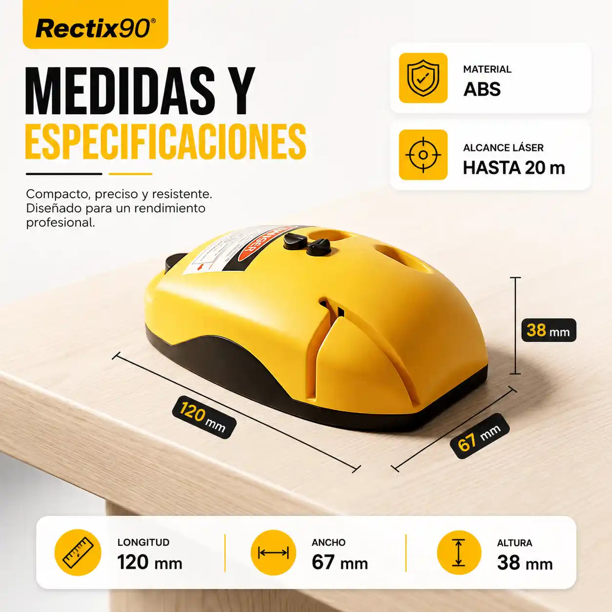 Rectix90® Escuadra láser portátil de 90°