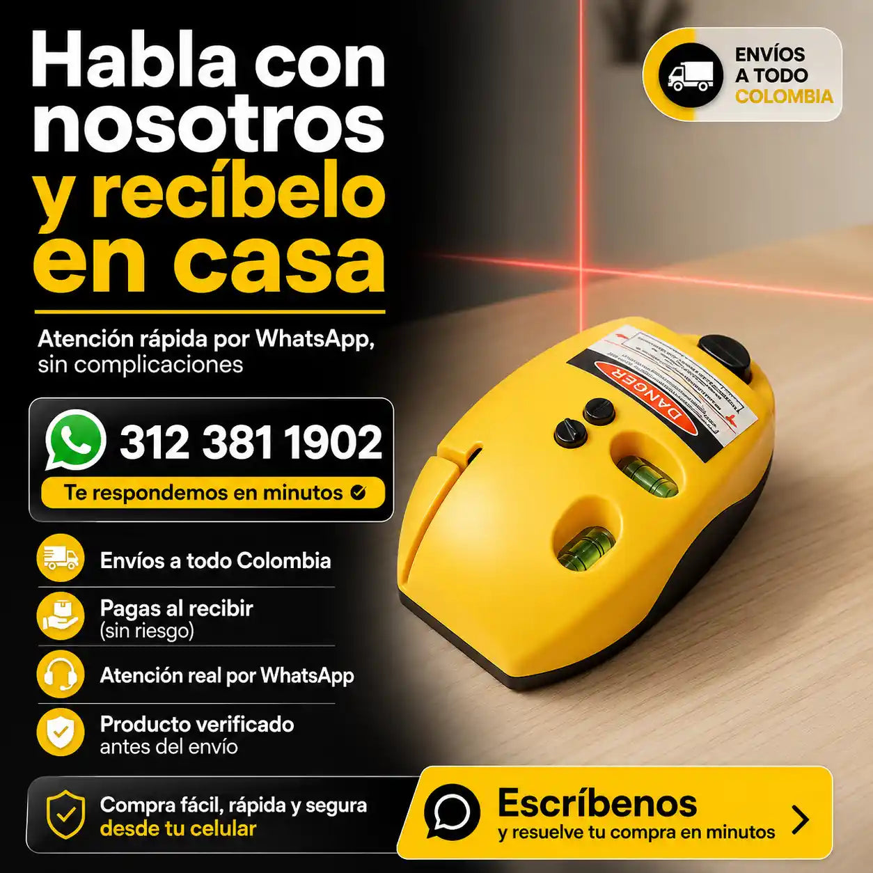 Rectix90® Escuadra láser portátil de 90°
