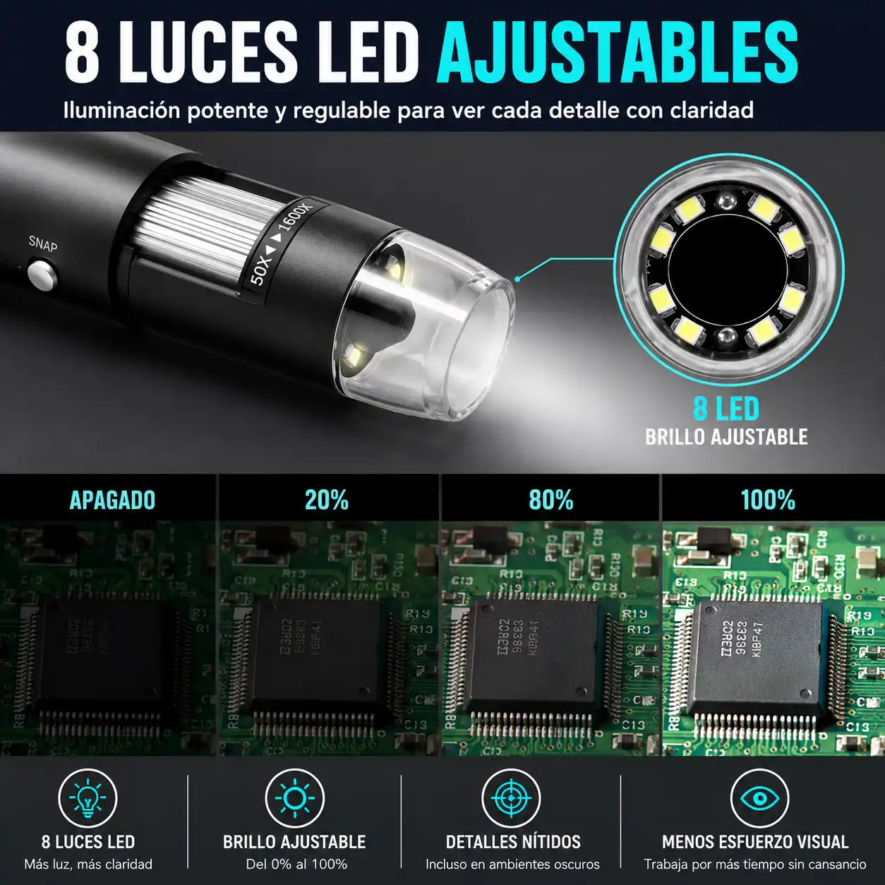 Detallix® Microscopio Digital 1000x Usb Portatil