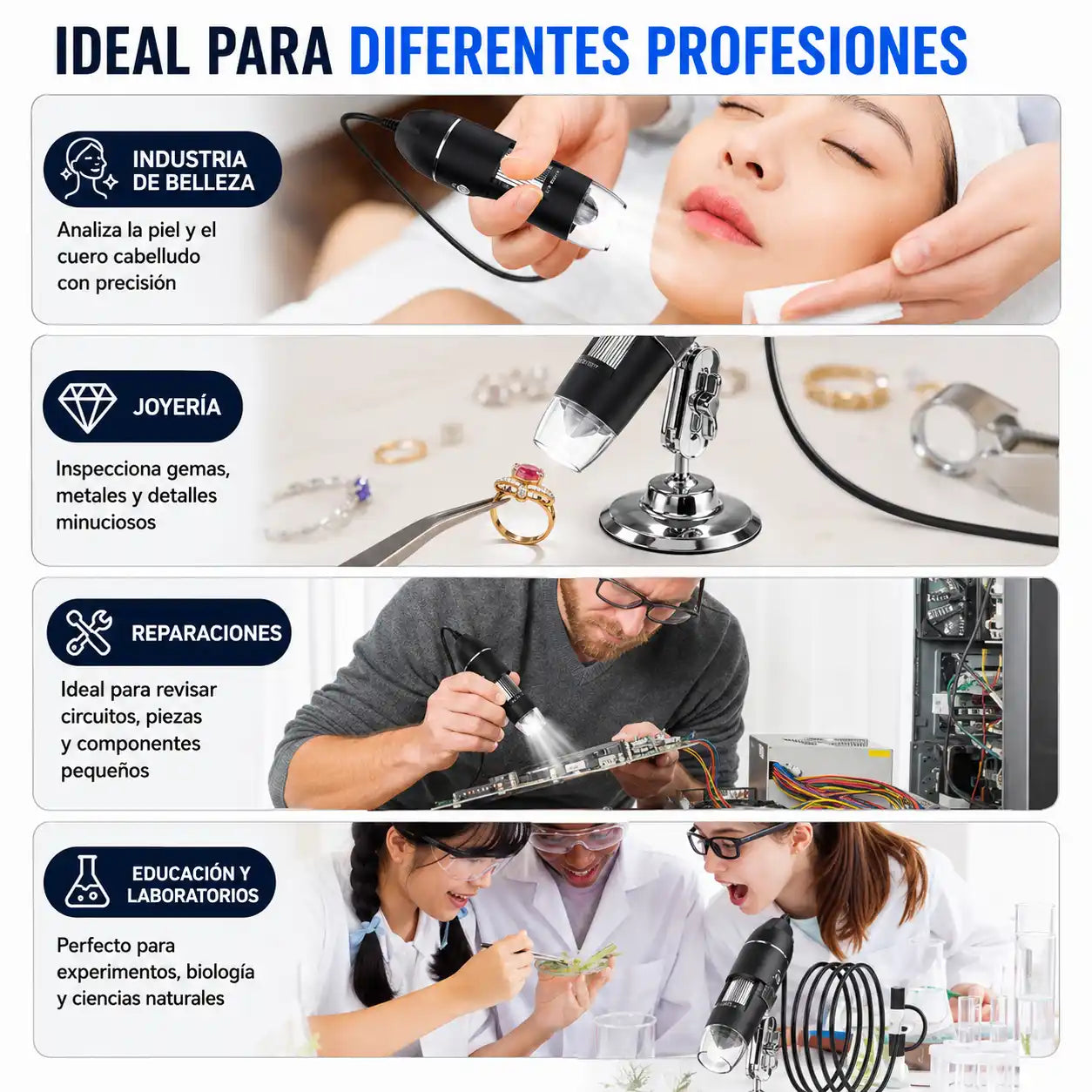 Detallix® Microscopio Digital 1000x Usb Portatil