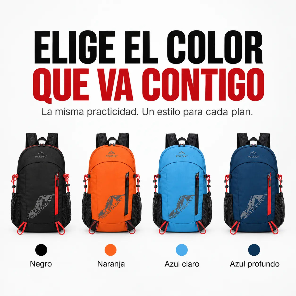 Foldix® | Mochila Plegable Impermeable para Viajes y Aventuras
