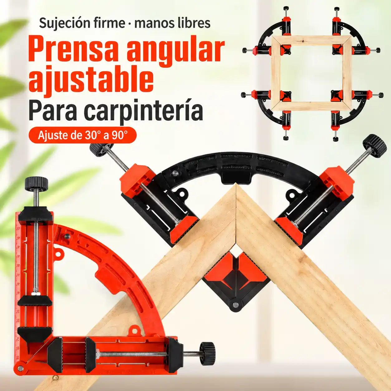 Ensamblix® Prensa Escuadra Ajustable Angular para Carpinteria
