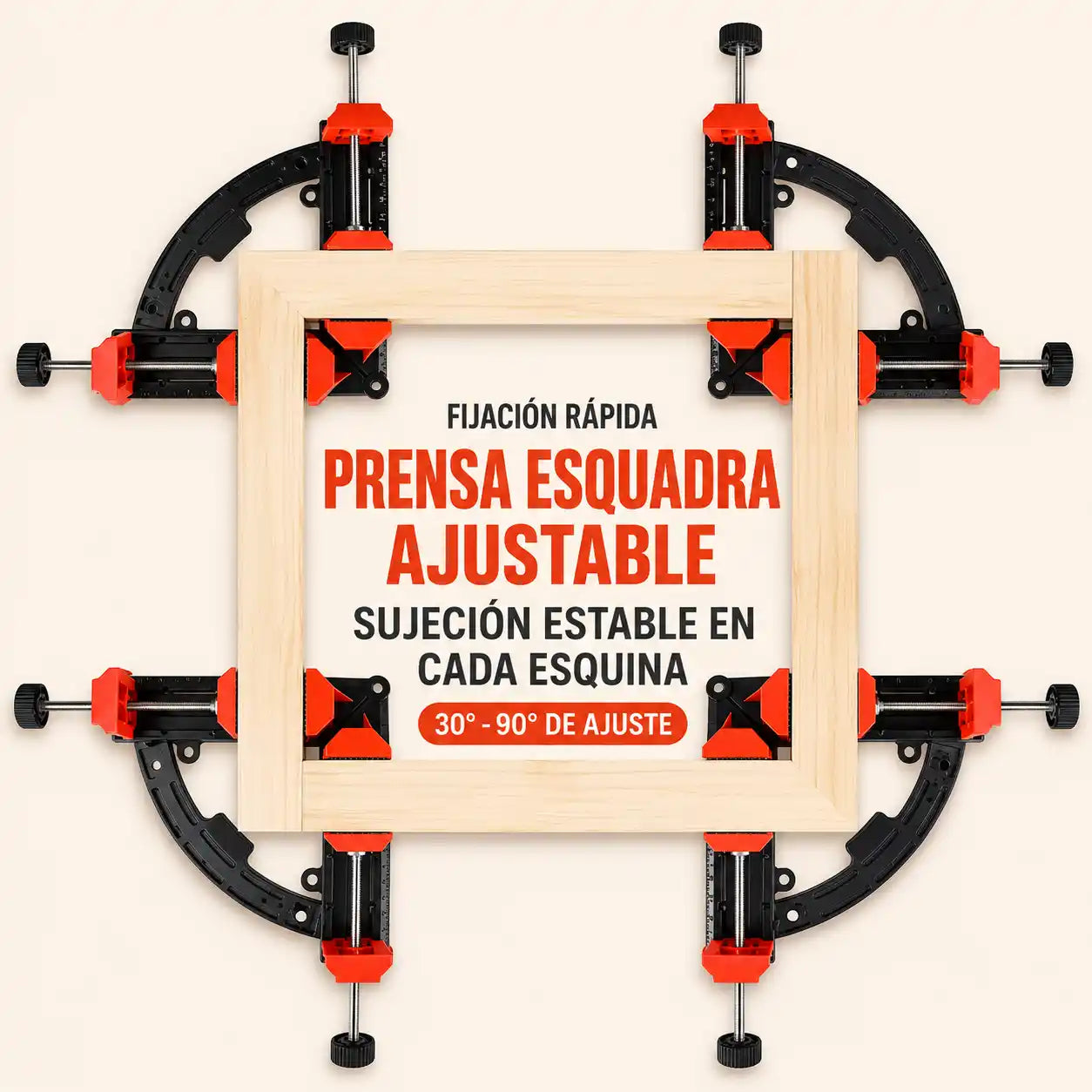 Ensamblix® Prensa Escuadra Ajustable Angular para Carpinteria