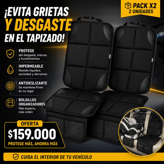 CARPROC® Protector de asiento de coche de cuero PU, alfombrillas Oxford para asiento de coche