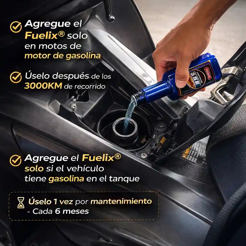 Fuelix® Tratamiento de gasolina Motos Aditivo Para Cámara de Combustible