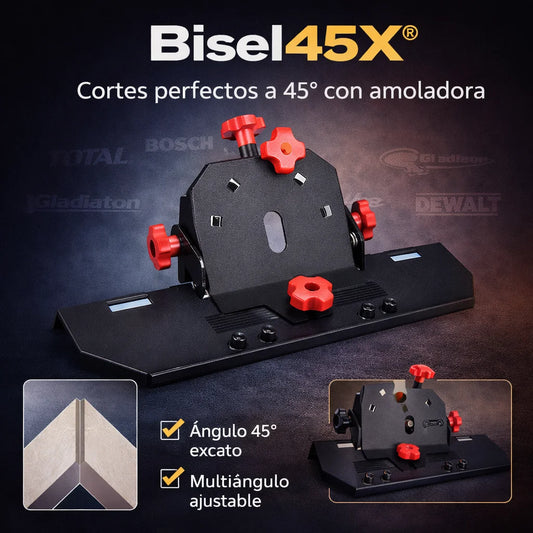 BISEL45X® Guía Biseladora 45° para Pulidora Amoladora