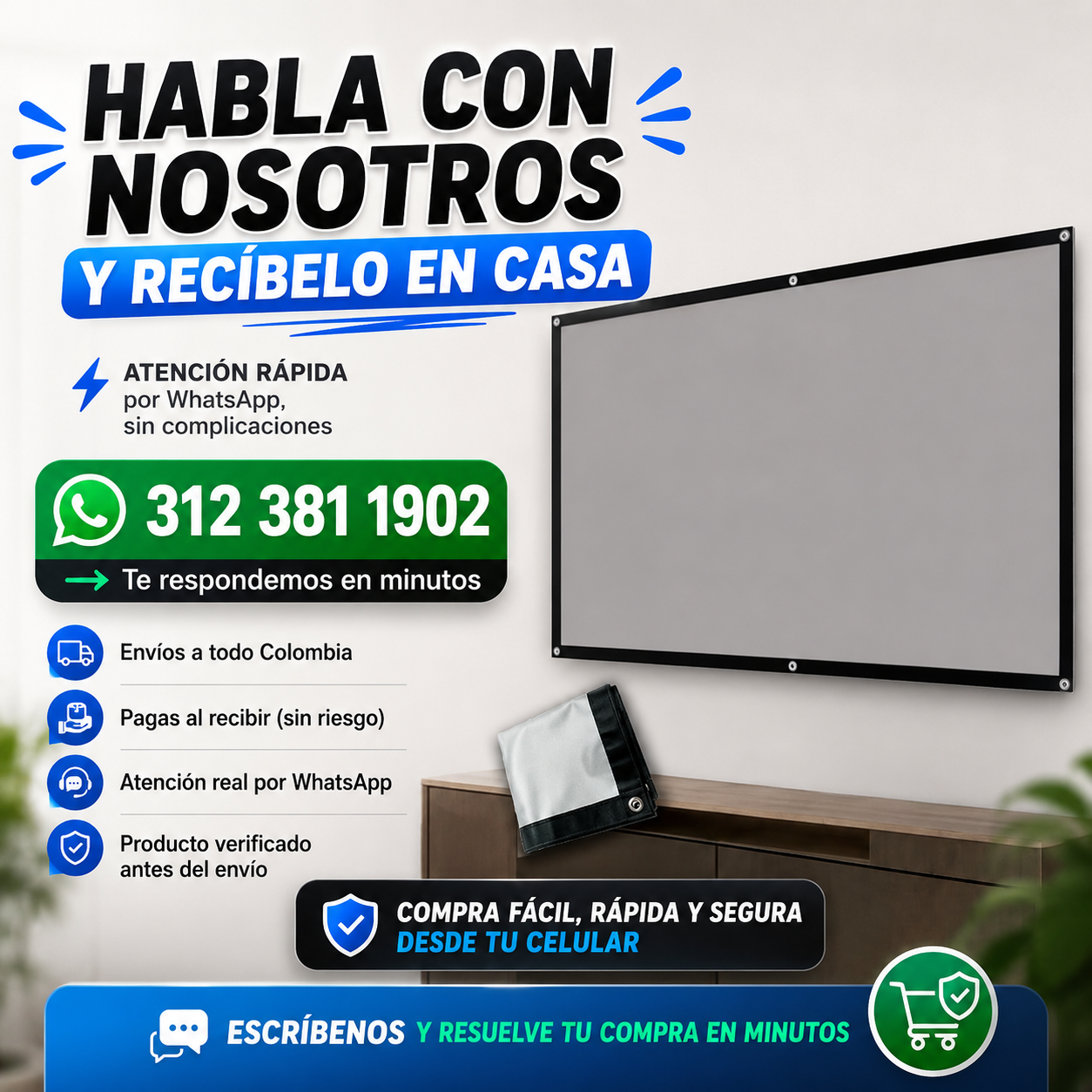 CineWall® Pantalla para Proyector contra luz ambiental Tela ALR