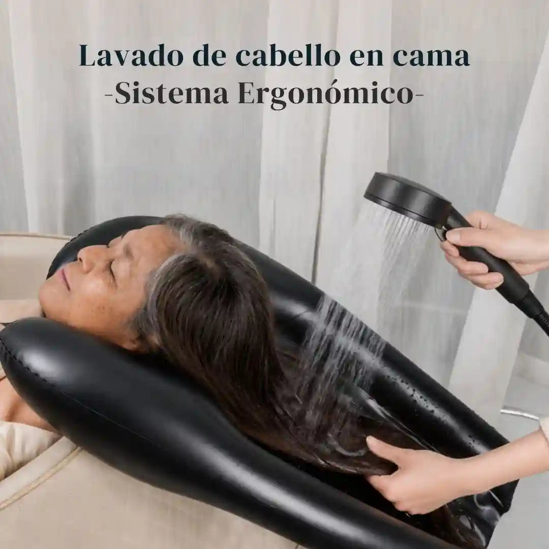 BedWash® Lavabo inflable para lavado de cabello en cama