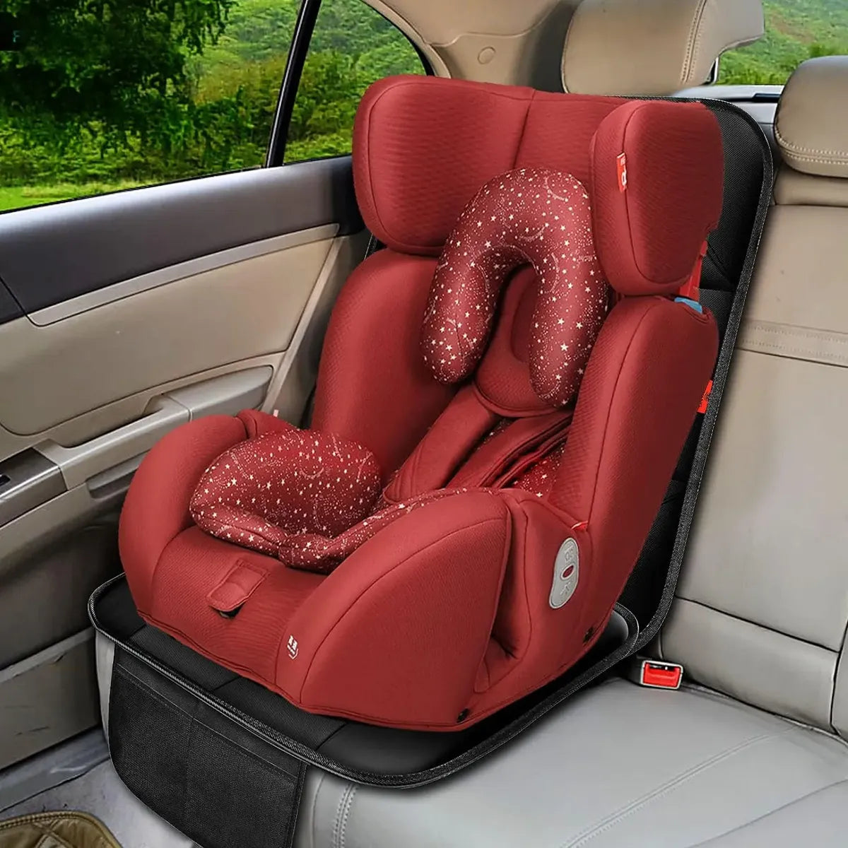 CARPROC® Protector de asiento de coche de cuero PU, alfombrillas Oxford para asiento de coche