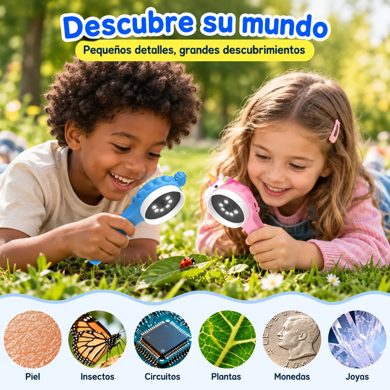 EXPLORIX® Microscopio de vídeo digital infantil con pantalla