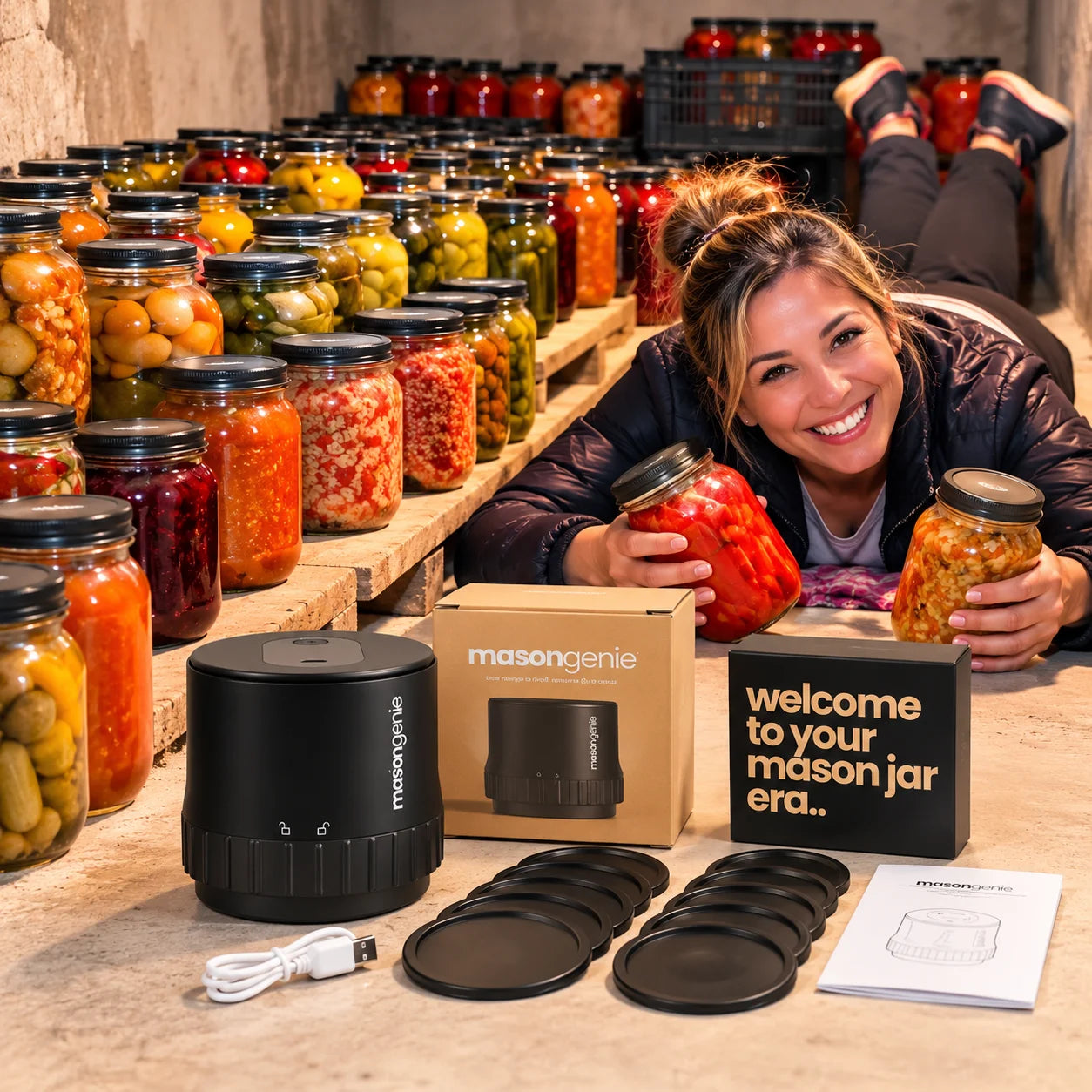 Mason Genie® | Kit de Sellado al Vacío para conservar alimentos