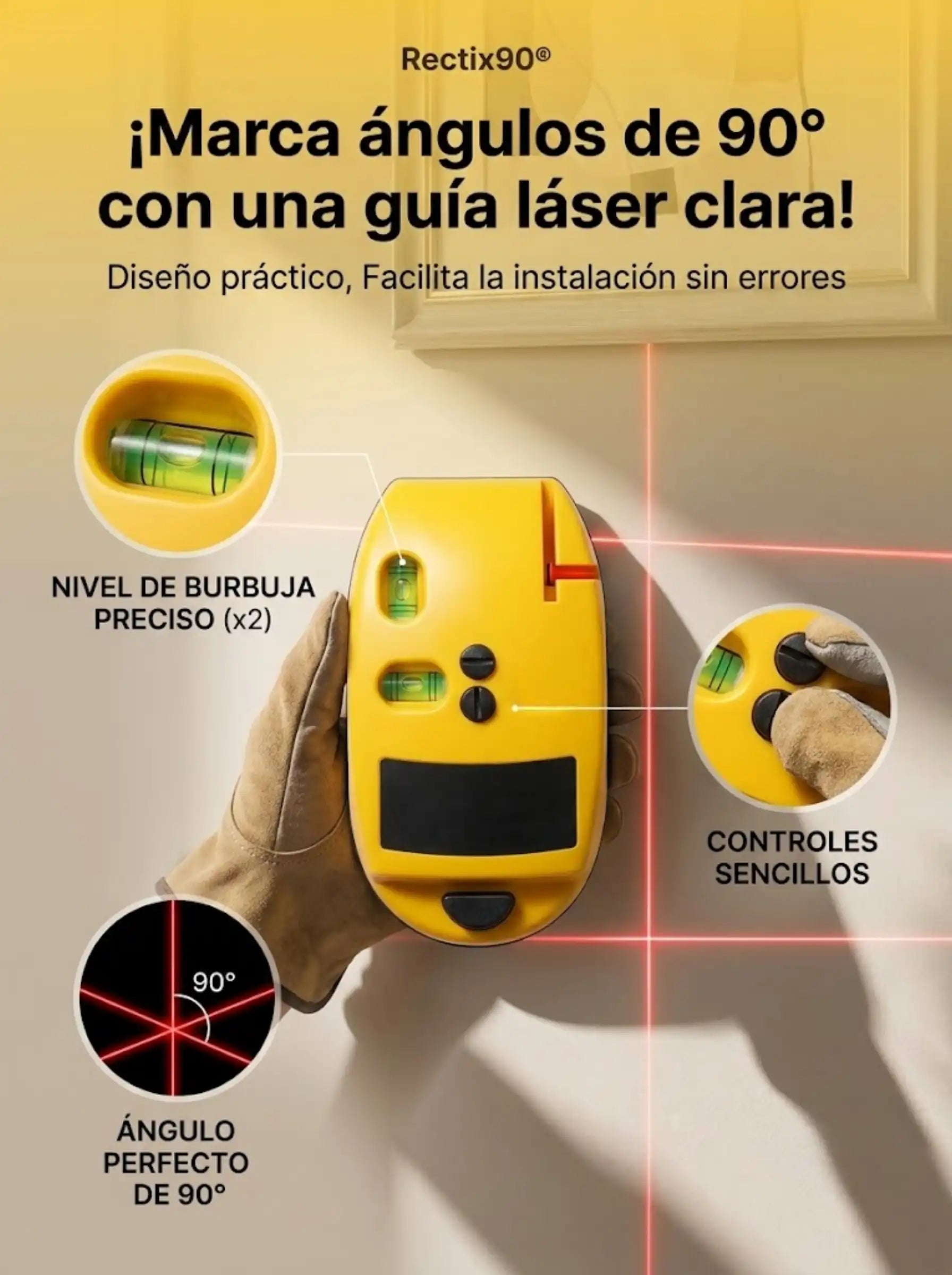 Rectix90® Escuadra láser portátil de 90°