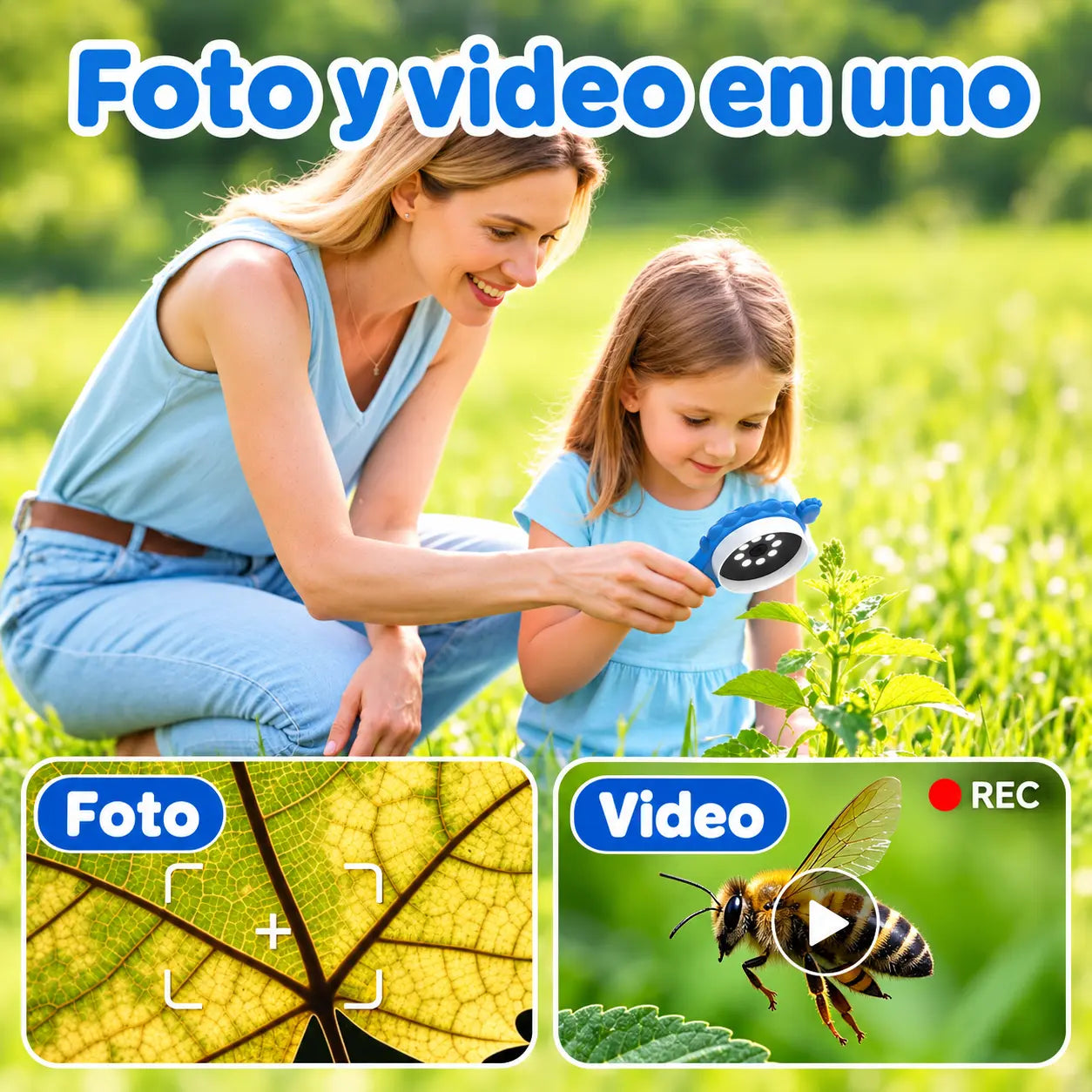 EXPLORIX® Microscopio de vídeo digital infantil con pantalla