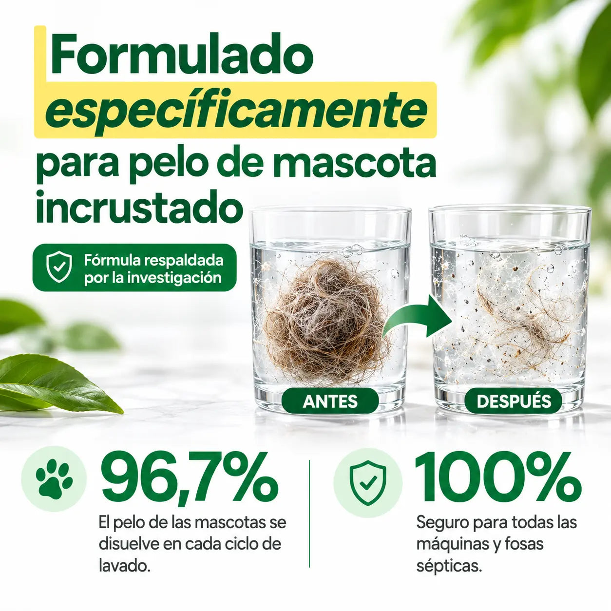 FURWASH® | Polvo Disolvedor de Pelo de Mascotas para Lavadora