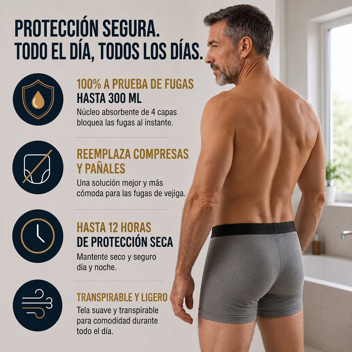 Bóxer Absorbente para Hombre