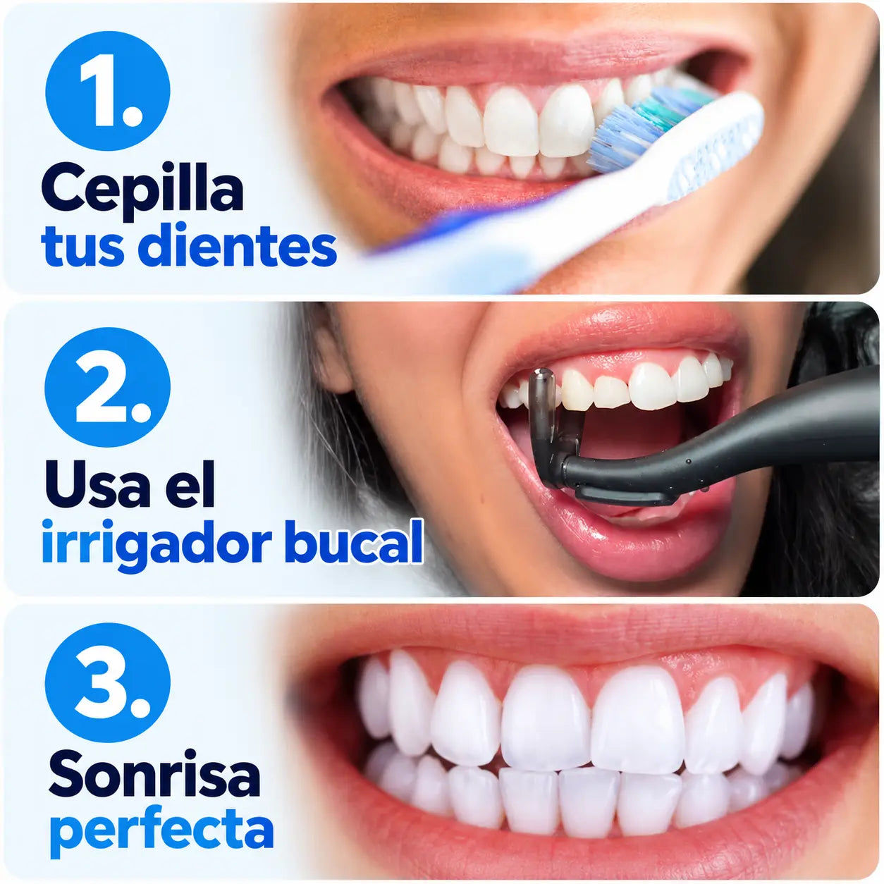 DentFlaus® Kit irrigador bucal Eléctrico con Hilo Dental Sónico