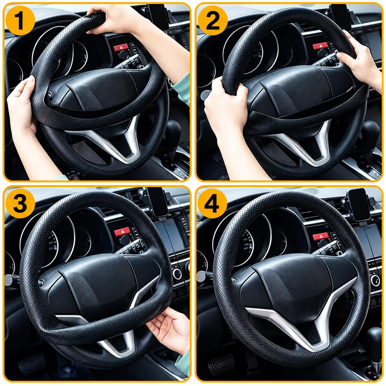 ROADIX® | Kit Monitor de presión de neumáticos + Protector Antideslizante de Volante