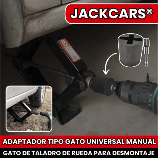 JACKCARS® ADAPTADOR DE ENCHUFE DE GATO UNIVERSAL PARA TALADRO MANUAL, ADAPTADOR DE TALADRO DE RUEDA DE DESMONTAJE  AUXILAR MONTADO DE AUTOS