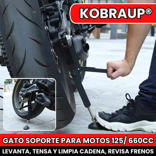 KOBRAUP® GATO CABALLETE PARA MOTOS EN ACERO CARBONADO