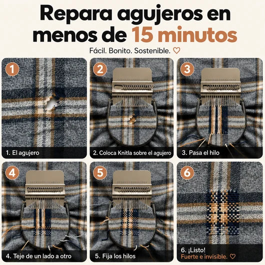 KPARCHES®  Kit de Tejido para Reparar y Renovar Ropa