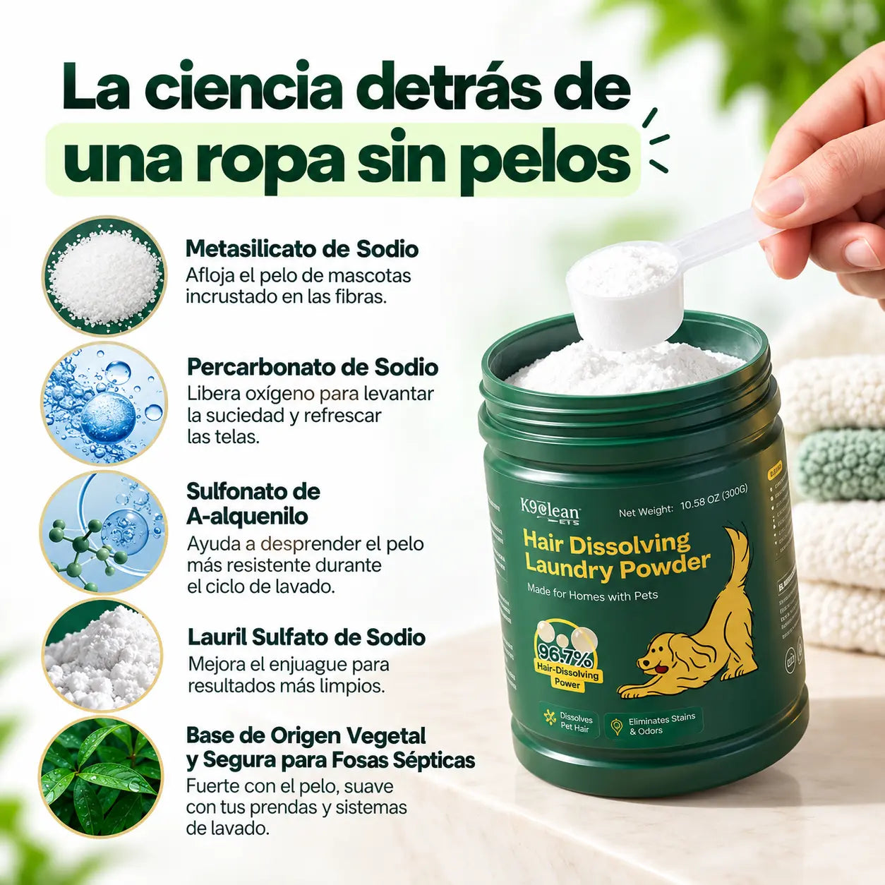FURWASH® | Polvo Disolvedor de Pelo de Mascotas para Lavadora