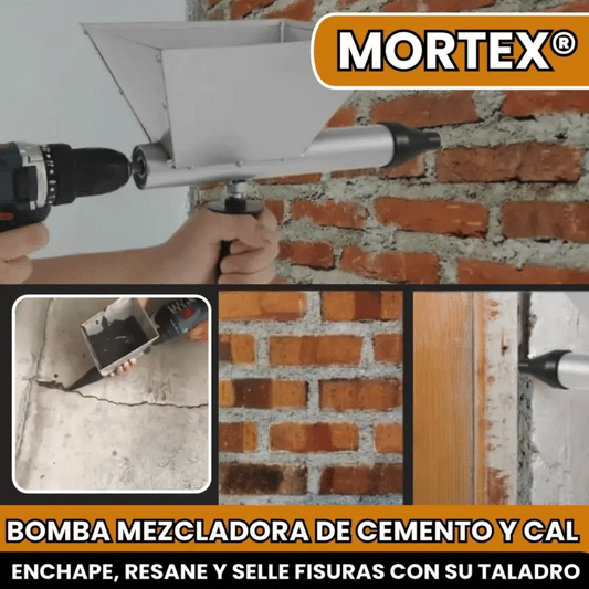 MORTEX® BOMBA MEZCLADORA DE CEMENTO Y CAL, RESANA ENCHAPE Y SELLADOR DE FISURAS CON MORTERO