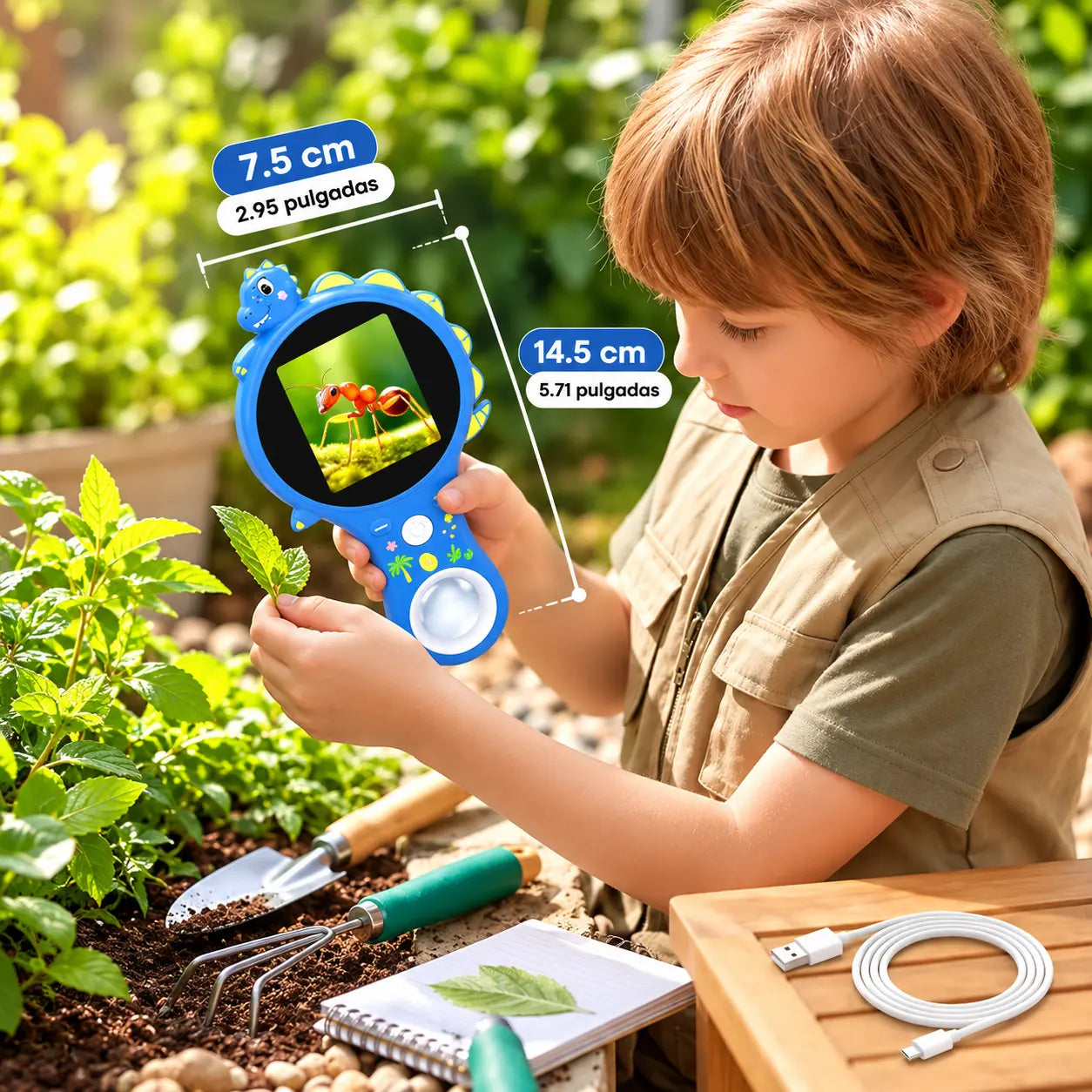 EXPLORIX® Microscopio de vídeo digital infantil con pantalla